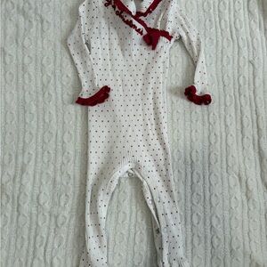 Mud Pie Red and White My First Christmas Outfit with matching headband